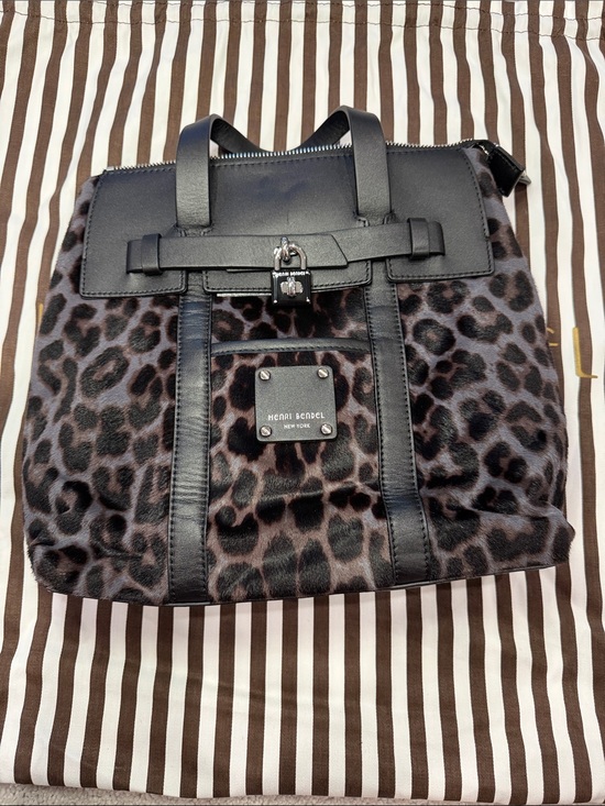 henri bendel Handbags - NWOT henri bendel Leopard Print Backpack in Black and Brown